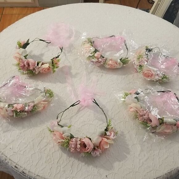 Flower Crown Floral Wreath BOHO Garland Headband for Communion Wedding Festivals - Picture 1 of 12
